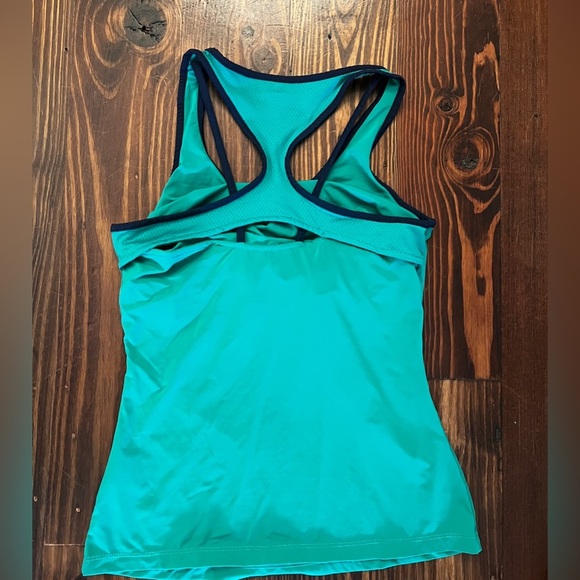 FILA Heritage Racerback Womens Tank Athletic Workout Tennis Green and Navy - Picture 4 of 7